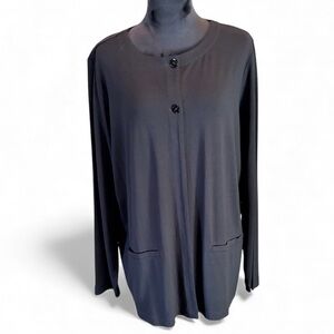 J. Jill Black Wearever Collection Classic Cardigan,Size XL,Throw On Everyday